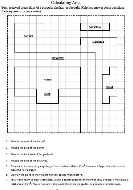 Area And Perimeter Worksheets Measurement  Easyteachingnet In