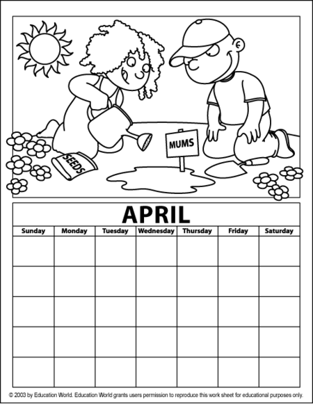 Artistic April Calendar