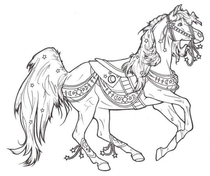 Carousel Horses Coloring Home Horse To Print Crnxetk Math Fact