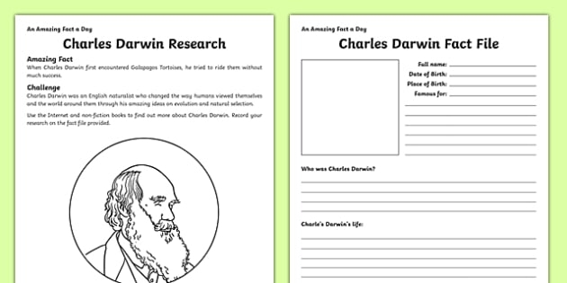 Charles Darwin Ks Research Worksheet Teacher Made
