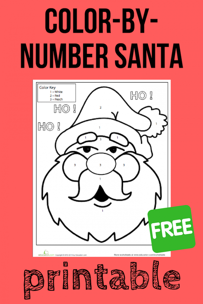 Color By Number Santa