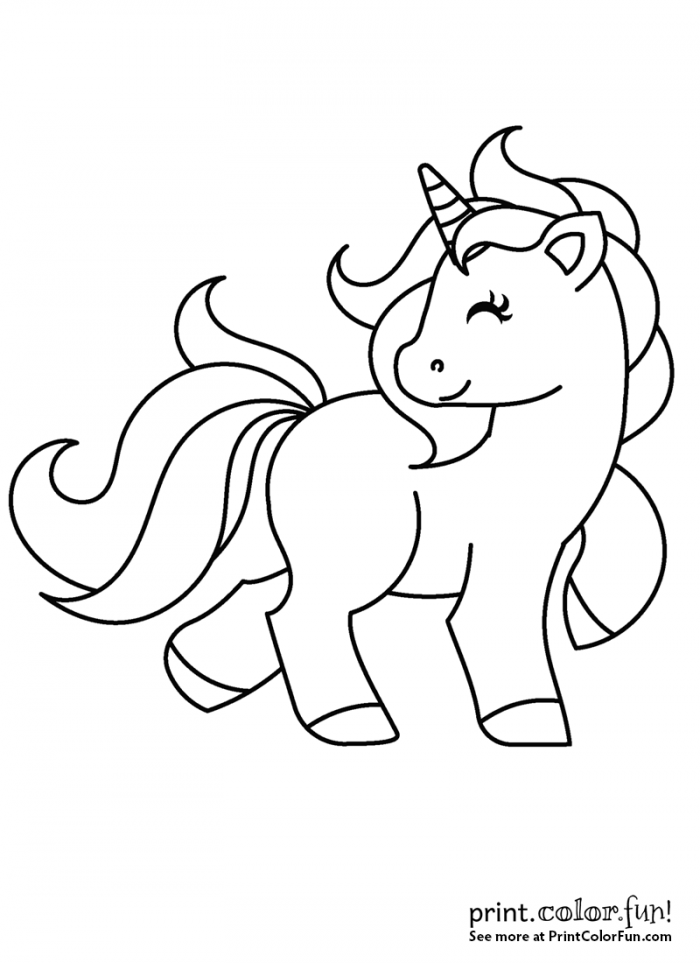 Cute My Little Unicorn Coloring Page