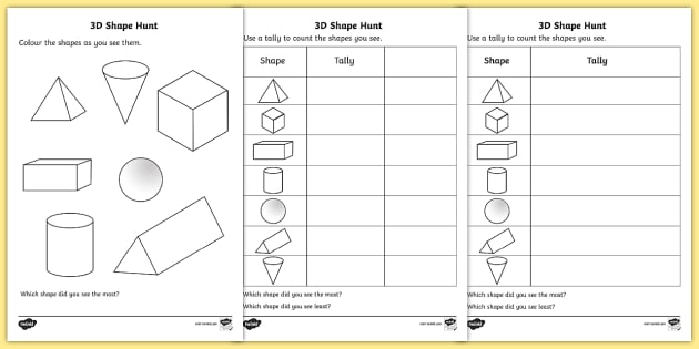 D Shape Hunt Worksheet  Worksheet Teacher Made