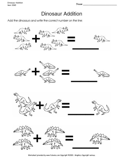 Dinosaur Addition Worksheet