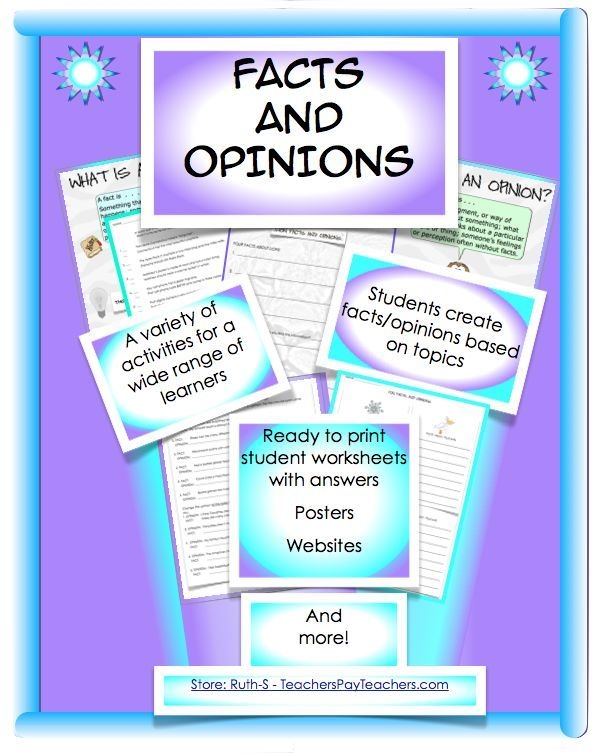 Facts Or Opinions You Decide Packet