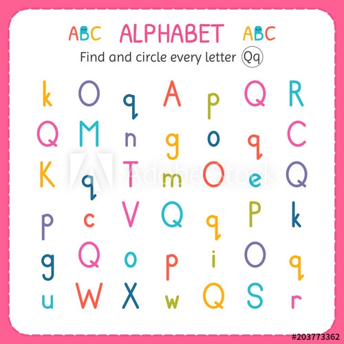 Find And Circle Every Letter Q Worksheet For Kindergarten And