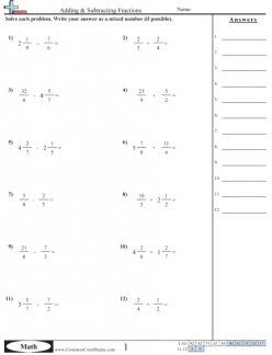 Fraction Addition And Subtraction