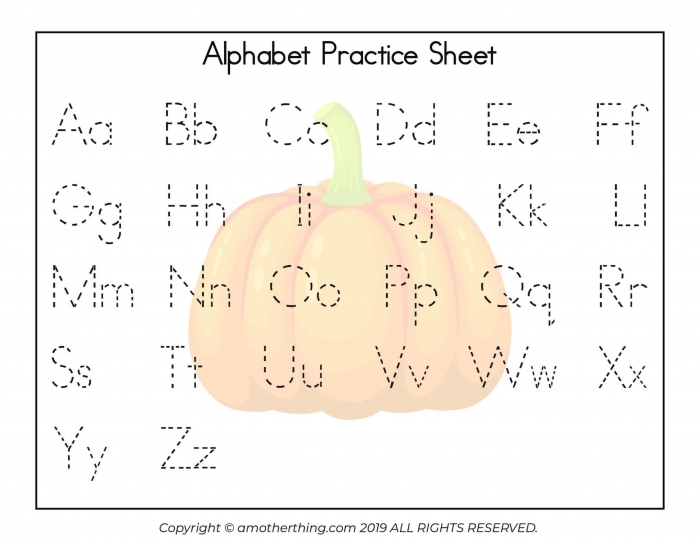 Free Printable Autumn Abc Writing Practice Worksheets