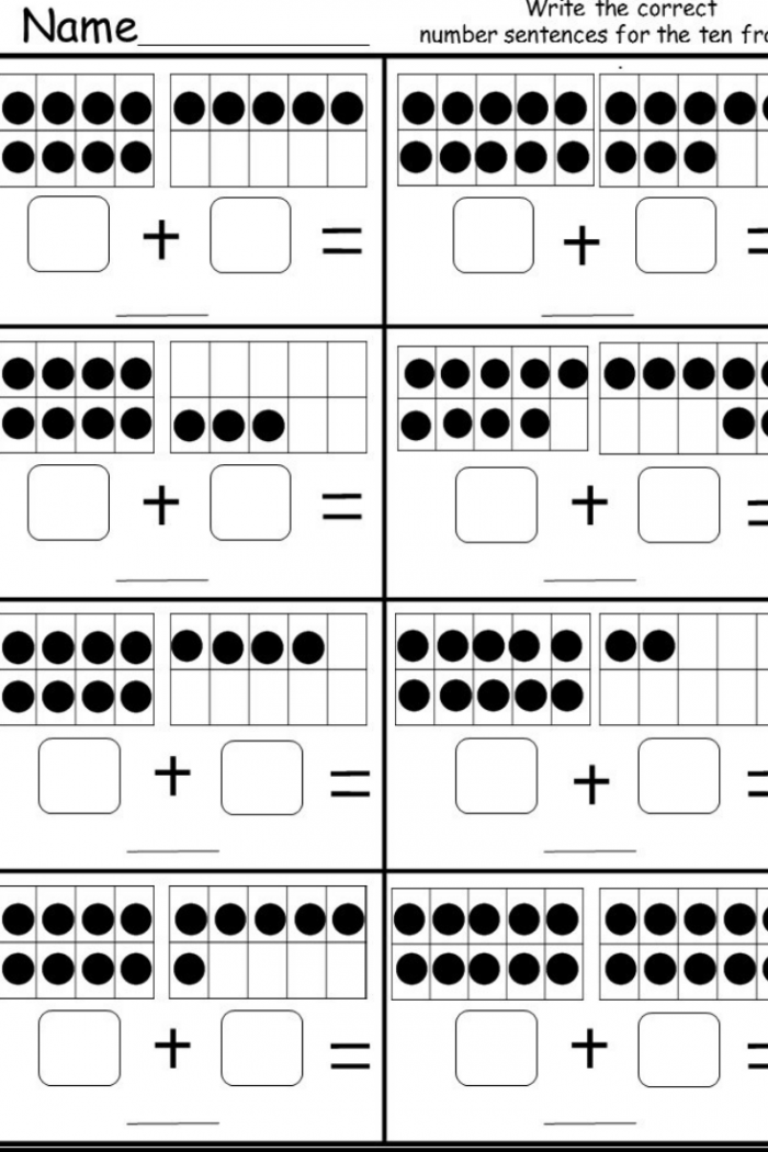 Free Ten Frame Addition Worksheet