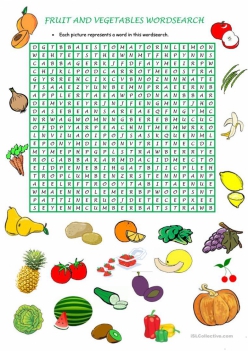 Fruit And Vegetable Word Search