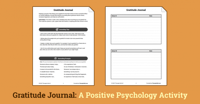 Gratitude Journal Worksheet