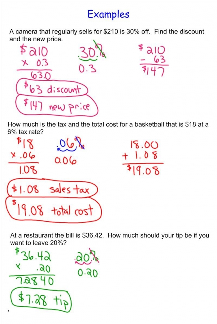 Inspirational Sales Tax Math Problems Worksheet