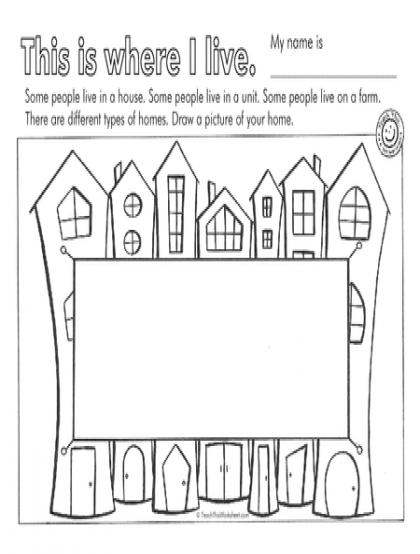 Kindergarten Where I Live Worksheets