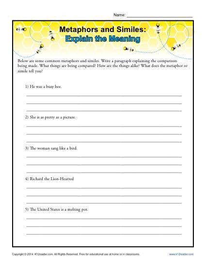 Metaphors And Similes Explain The Meaning