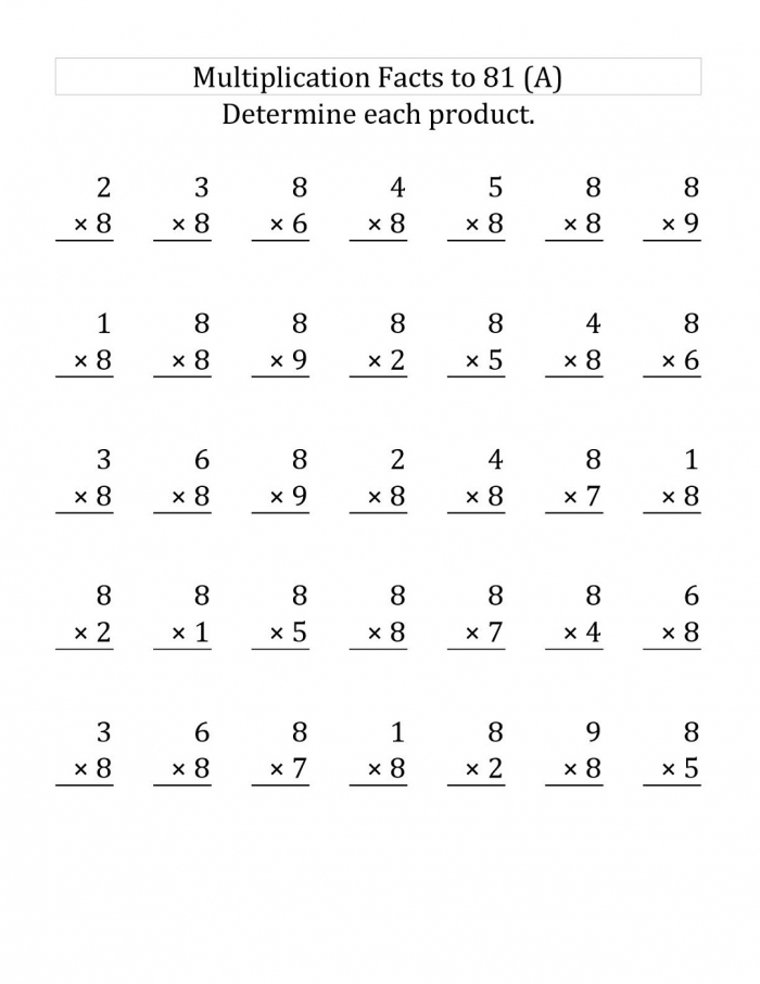 Multiply By  Worksheets