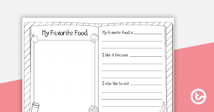 My Favorite Food Worksheet Teaching Resource