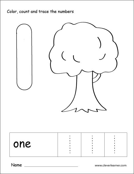 Number One Writing  Counting And Recognition Printable Worksheets