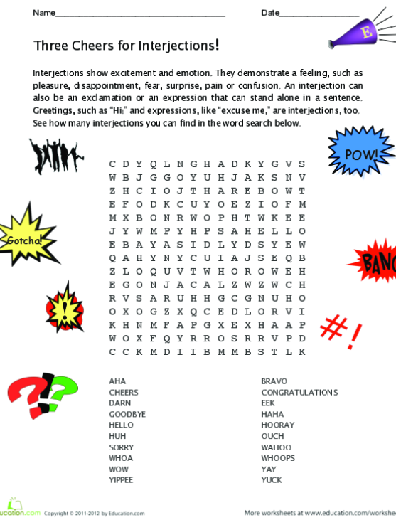 Parts Of Speech Interjections
