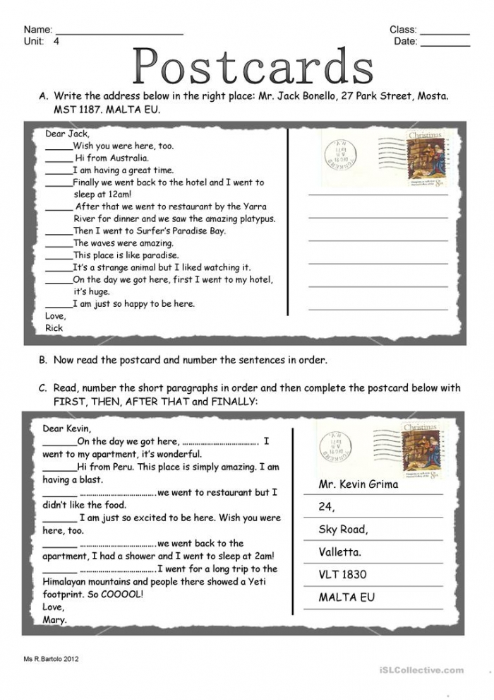 Postcard Writing