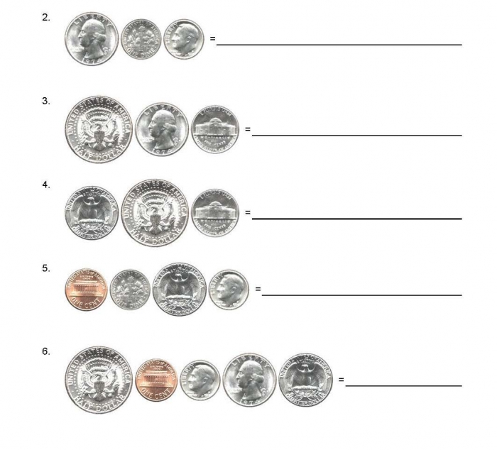 Questions American Usa Coins Adding Up Worksheets