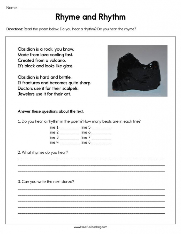 Rhyme And Rhythm Worksheet  Have Fun Teaching