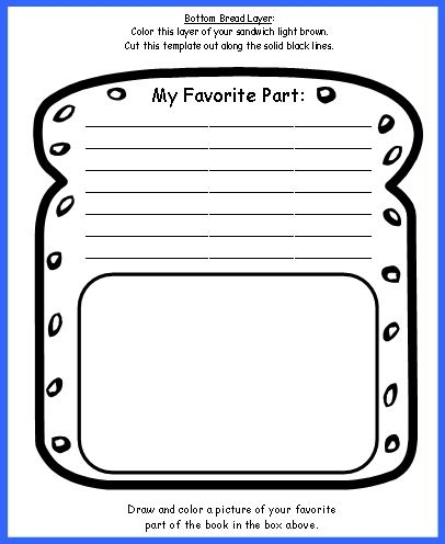 Sandwich Book Report Project Templates  Printable Worksheets  And