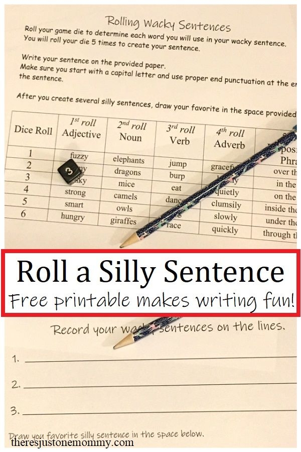 This Silly Sentence Printable Activity Is Perfect For Teaching