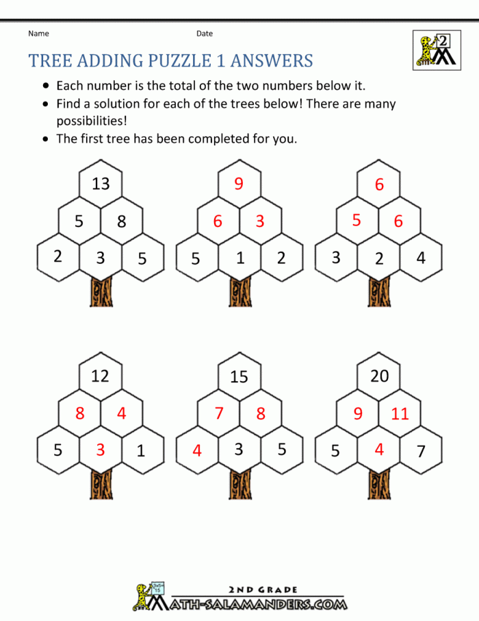 Addition Puzzles For Rd Grade Free Math And Subtraction Printable