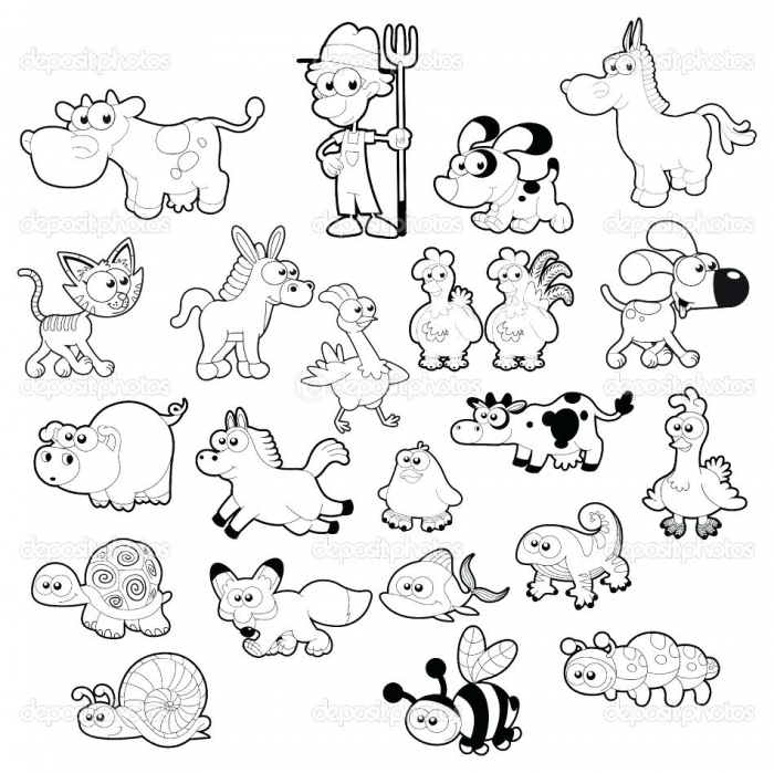 Baby Farm Animal Coloring Pages Photo Inspirations Animals Free