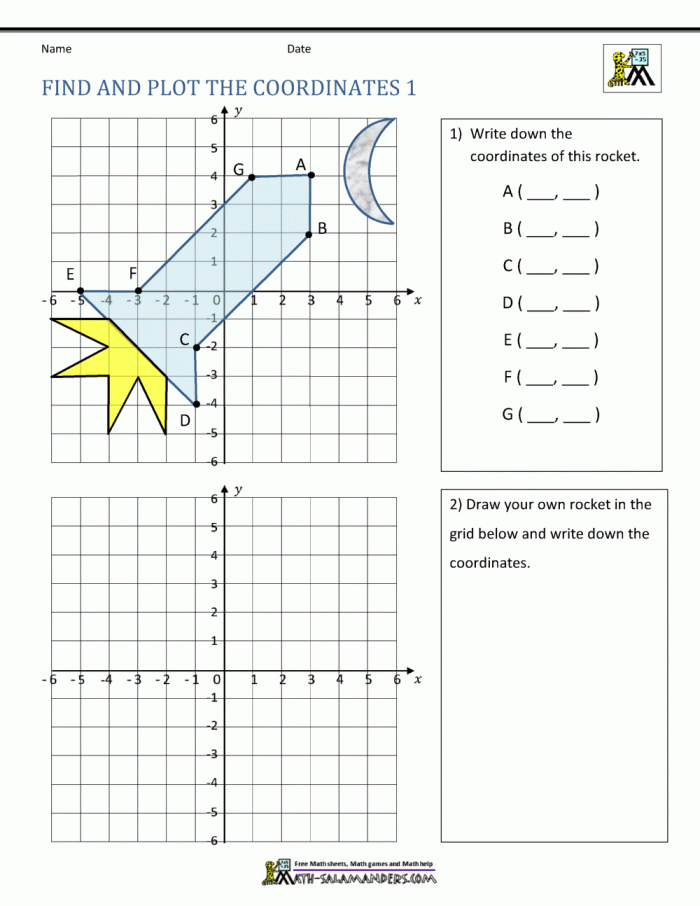 Coordinate Plane Worksheets