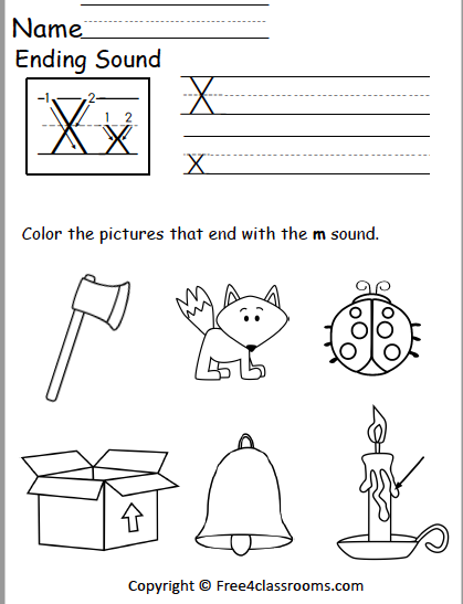 Ending Sounds X Worksheets