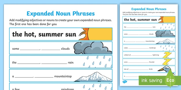 Expanded Noun Phrases Worksheet To Support The Teaching Of Lila