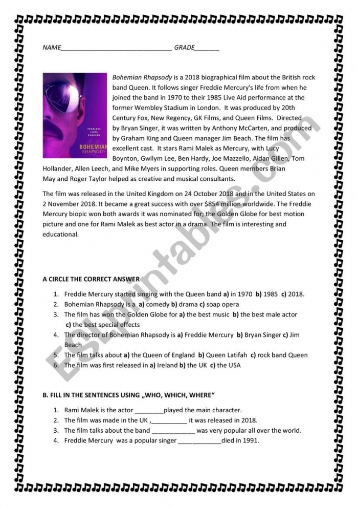 Film Review Bohemian Rhapsody