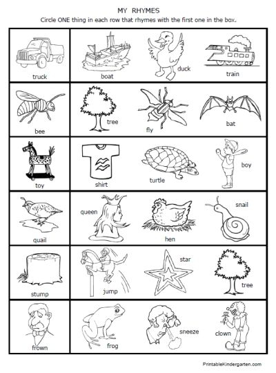 Frans Freebies Rhymes Worksheets For Prek