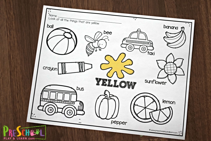 Free Color Worksheets For Kids