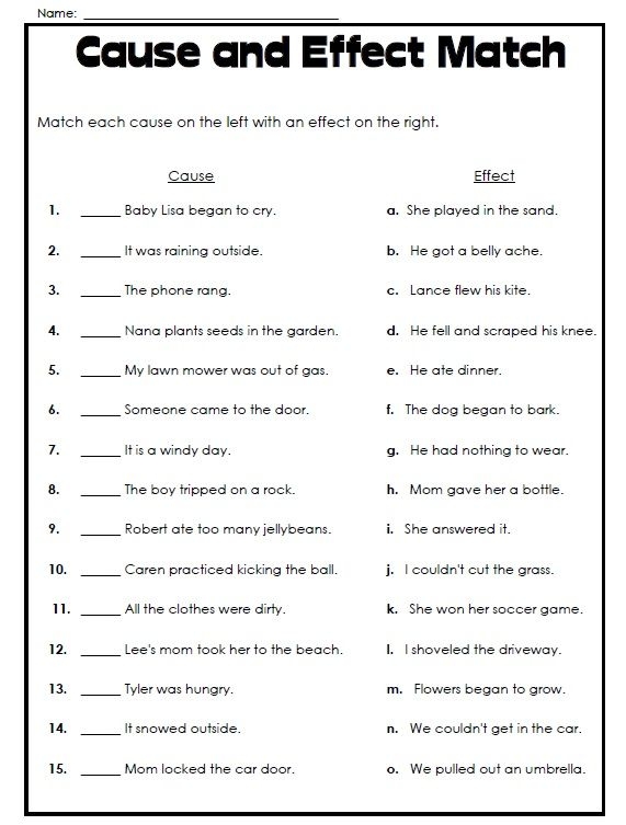 What Is Cause And Effect Worksheets 99Worksheets