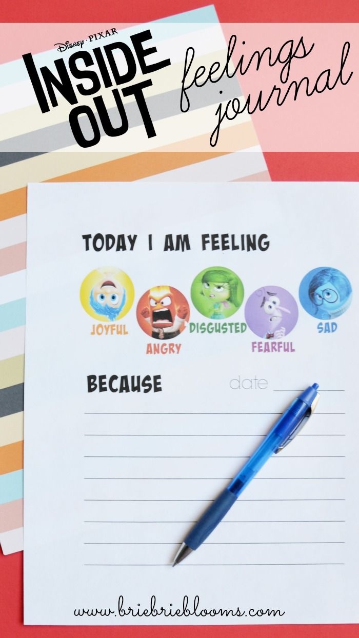 Free Printable Inside Out Feelings Journal