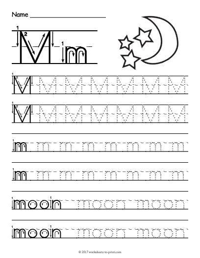 Free Printable Tracing Letter M Worksheet Signlanguage