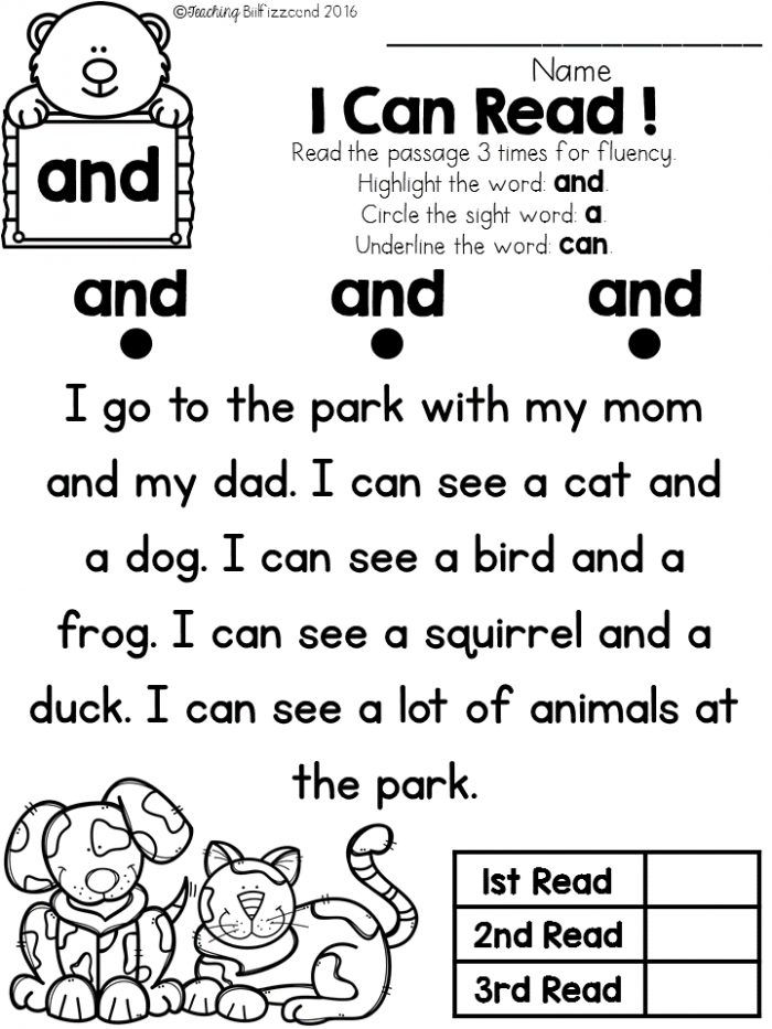 Free Sight Word Reader And Comprehension Set