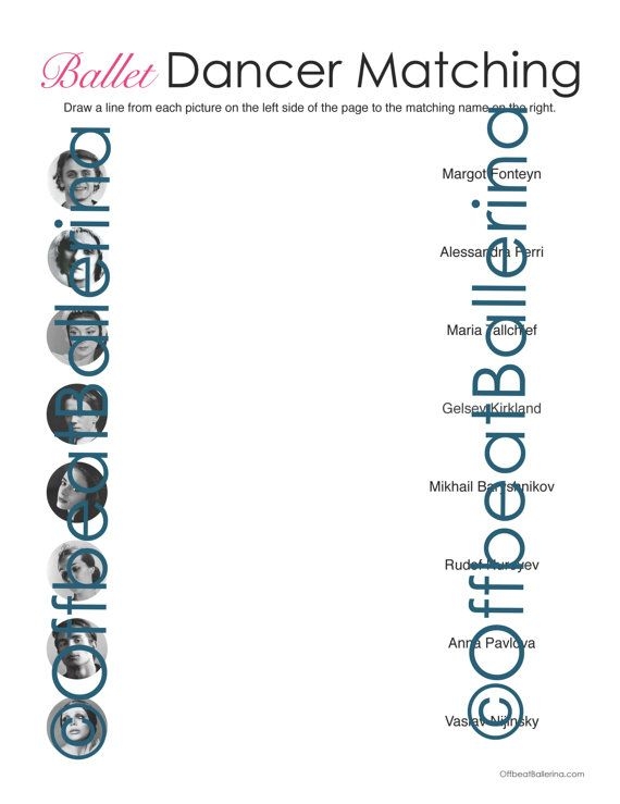 Fun Dance Worksheet To Learn About Dance History Ballet Greats