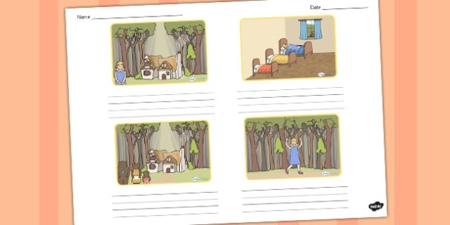 Goldilocks And The Three Bears Storyboard Template