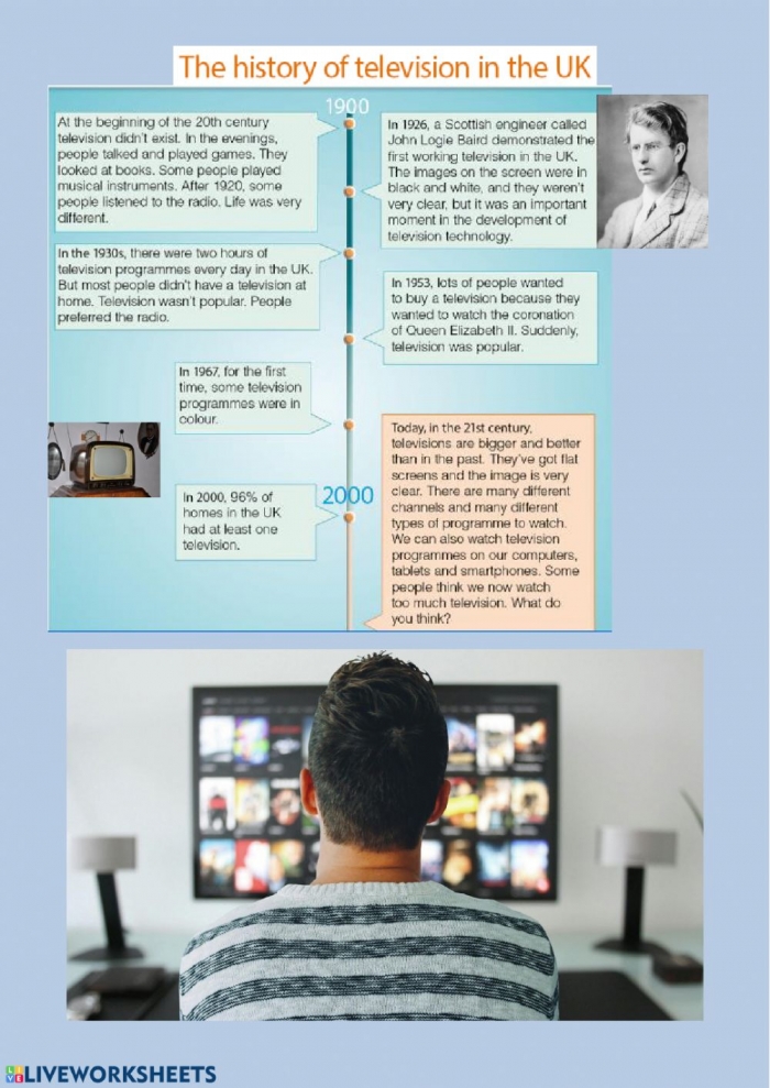 History Of Television Worksheet