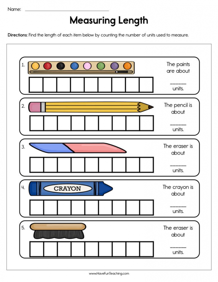 Measure The Length Worksheets | 99Worksheets