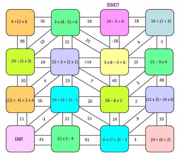 Order Of Operations Maze  Free In