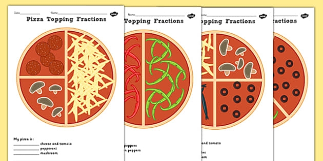 Pizza Fractions Halves Quarters And Thirds Activity Sheets
