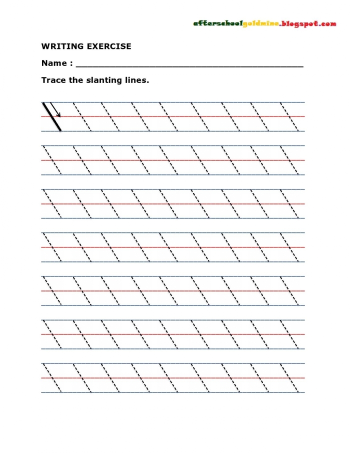 Practice Writing Slanting Or Diagonal Lines