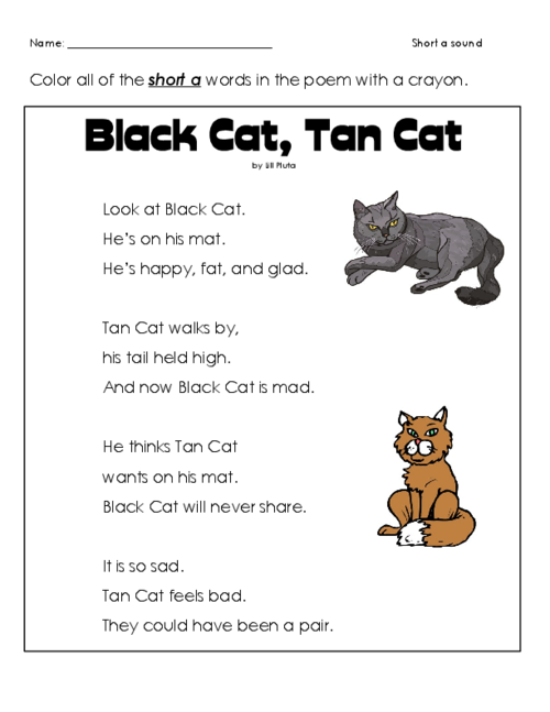 Short A Cat Poem