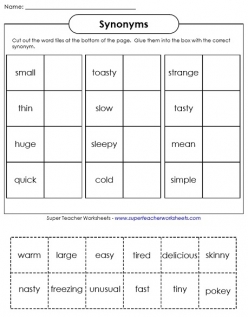 Synonyms And Antonyms Worksheet