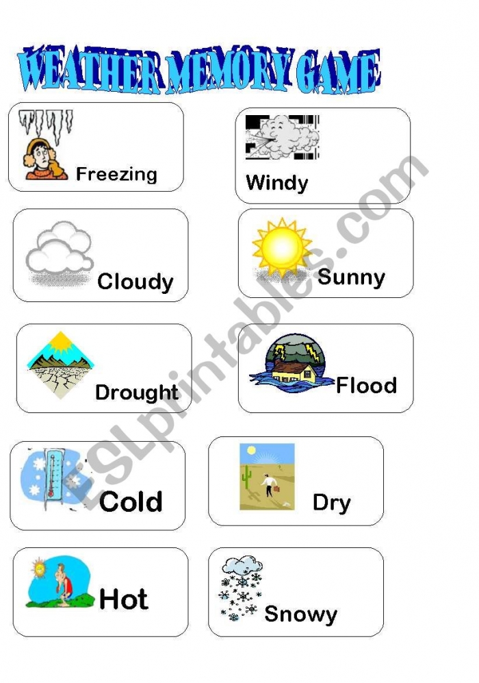Weather Memory Game Part