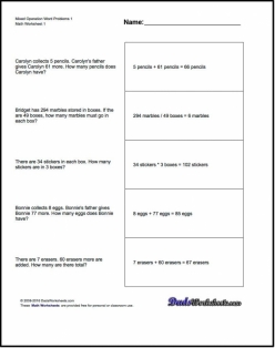 Mixed Operation Word Problem Check-In